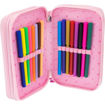 Picture of UNICORN 3 ZIP FILLED PENCIL CASE - PINK